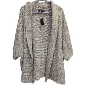 NWT LANE BRYANT open front Cardigan sweater size 14/20 taupe cream wool blend XL